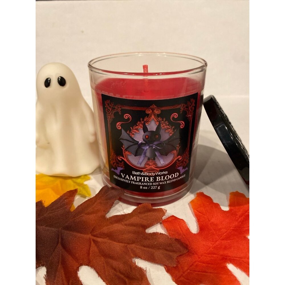 Halloween “Vampire Blood” NEW BBW Single Wick Candle Decorative Lid